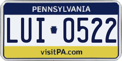 PA license plate LUI0522