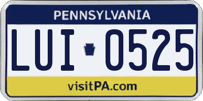 PA license plate LUI0525