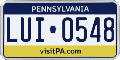 PA license plate LUI0548