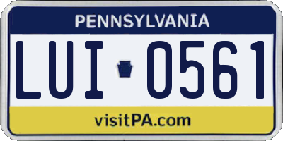 PA license plate LUI0561