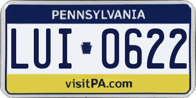 PA license plate LUI0622