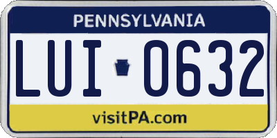 PA license plate LUI0632