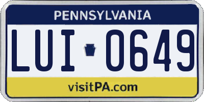 PA license plate LUI0649