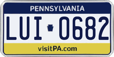 PA license plate LUI0682