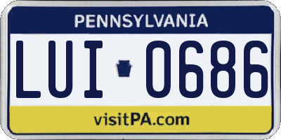 PA license plate LUI0686