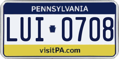 PA license plate LUI0708