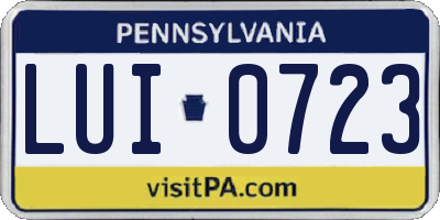 PA license plate LUI0723