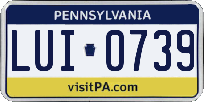 PA license plate LUI0739