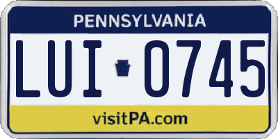 PA license plate LUI0745