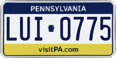PA license plate LUI0775