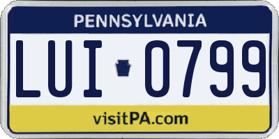 PA license plate LUI0799
