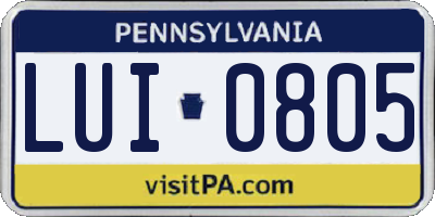 PA license plate LUI0805