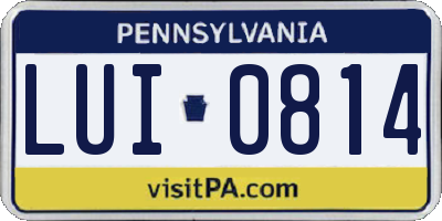 PA license plate LUI0814
