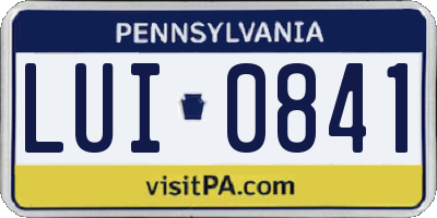 PA license plate LUI0841