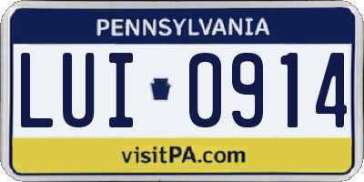 PA license plate LUI0914