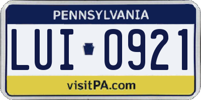 PA license plate LUI0921
