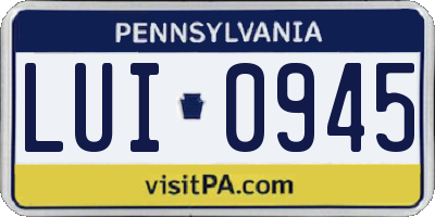PA license plate LUI0945