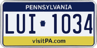 PA license plate LUI1034