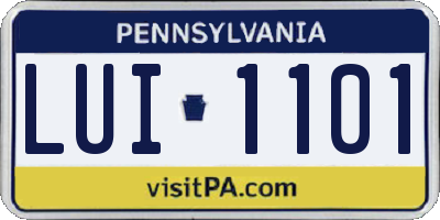 PA license plate LUI1101