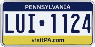 PA license plate LUI1124