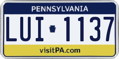 PA license plate LUI1137
