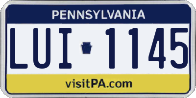 PA license plate LUI1145