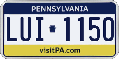 PA license plate LUI1150