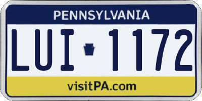 PA license plate LUI1172