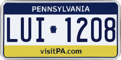 PA license plate LUI1208