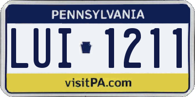 PA license plate LUI1211