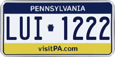 PA license plate LUI1222