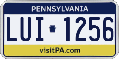PA license plate LUI1256