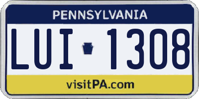PA license plate LUI1308