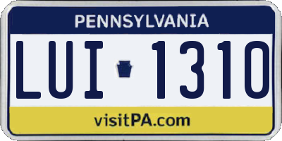 PA license plate LUI1310