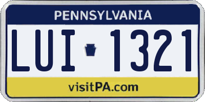 PA license plate LUI1321
