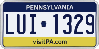 PA license plate LUI1329