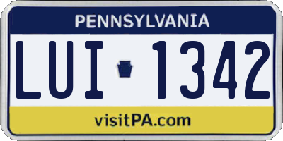 PA license plate LUI1342