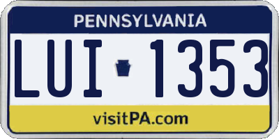 PA license plate LUI1353