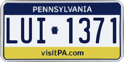 PA license plate LUI1371