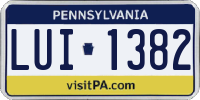 PA license plate LUI1382