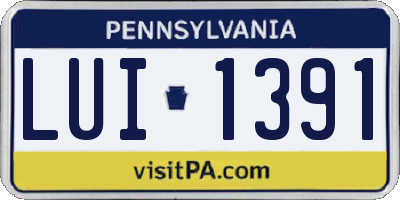 PA license plate LUI1391