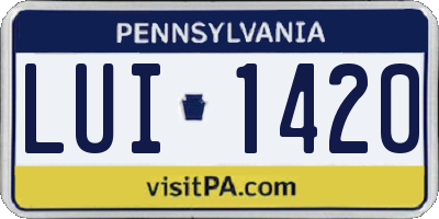 PA license plate LUI1420