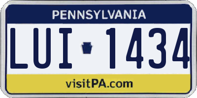 PA license plate LUI1434