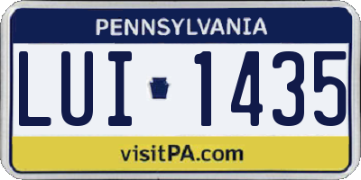 PA license plate LUI1435