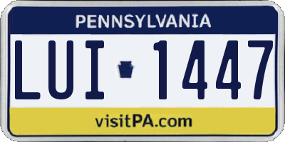 PA license plate LUI1447