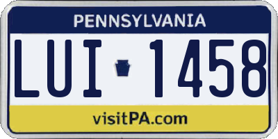 PA license plate LUI1458