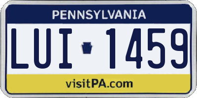PA license plate LUI1459