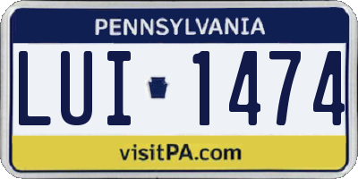 PA license plate LUI1474