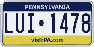 PA license plate LUI1478