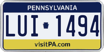 PA license plate LUI1494